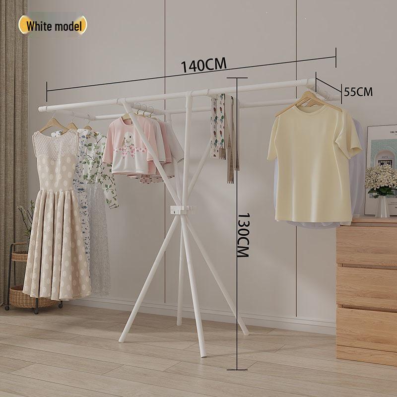 2-Second Foldable Telescopic Clothes Rack - Windproof, No-Install Design for Bedroom, Balcony, & Quilts