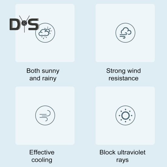 Folding Umbrella with Fan USB Rechargeable UV Sun Protection Tri-fold Umbrella Portable Waterproof Windproof Summer Outdoor Sun Rain Umbrella