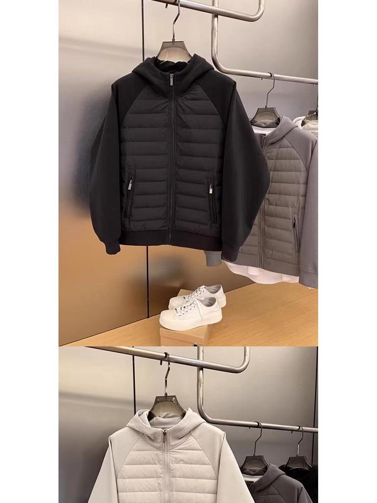 Men's Fleece-Lined Cotton Jacket: Casual Spliced Hoodie for Couples