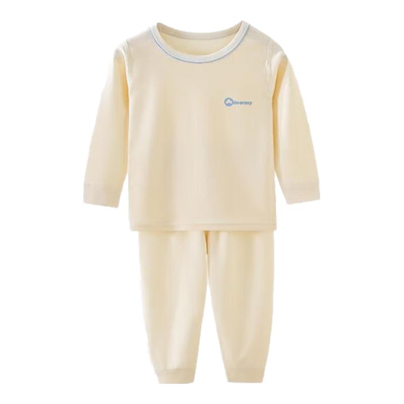 Hongdou Kids Pure Cotton Thermal Underwear Set (Round Neck) 110