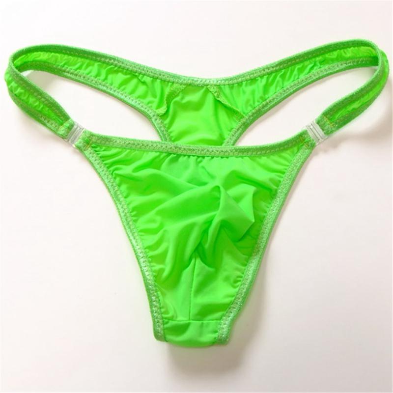 2019 Hot M/L/XL Translucent Mens Nylon Thongs Men Sexy Button Bikini Briefs Gay G-string/Jocks/Tanga/T-back Gay Underwear
