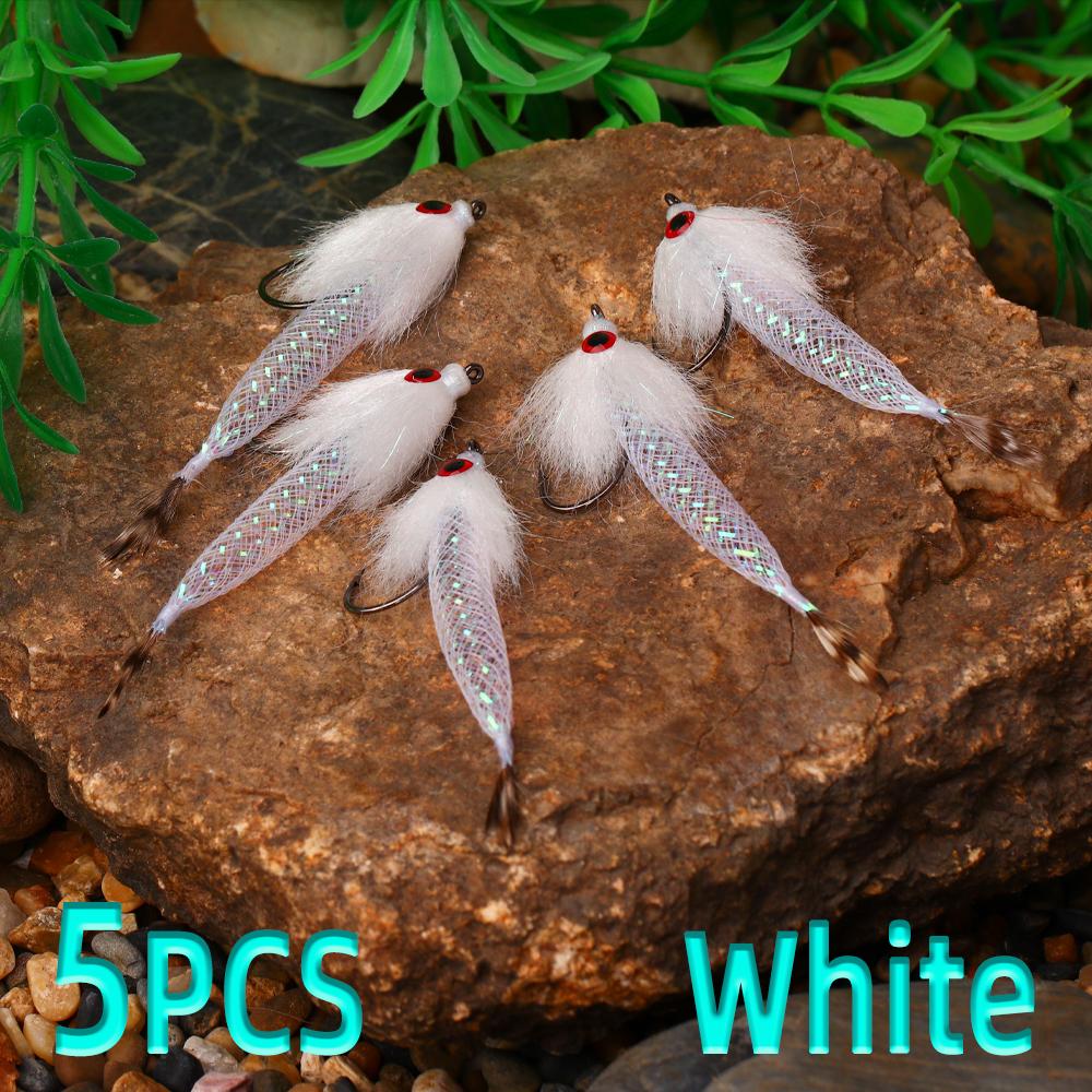 5 Stück/Box Schnell sinkend Mylor Flash Tube Streamer Fliege Leicht Großvolumig 5 Farben verfügbar Forelle Barsch Hecht Angelköder