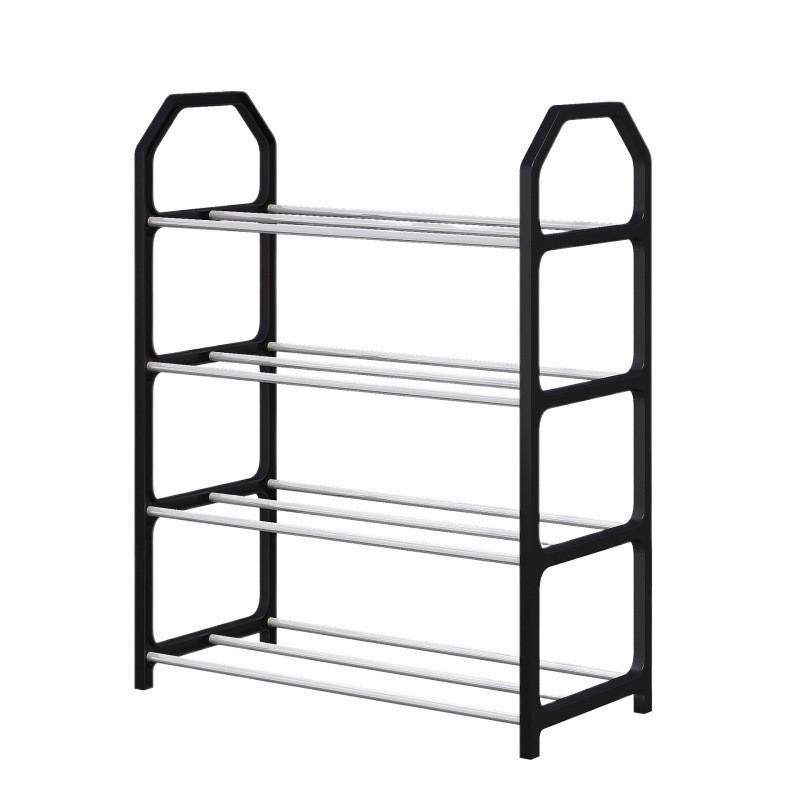 4-Tier Plastic Shoe Rack Entryway Dorm Room Storage Modern Minimalist Floor Standing Organizer With Seat