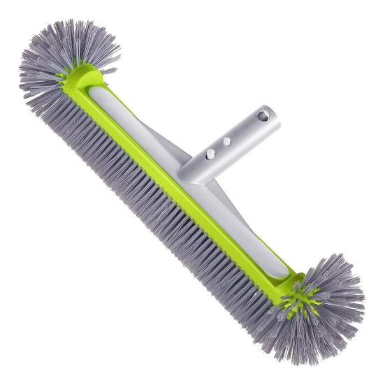 Pool Cleaning Brush Corner Cleaning Scrubber Head with Handle Wide Brush Head with Semi-spherical Bristles for Pool Wall Tile