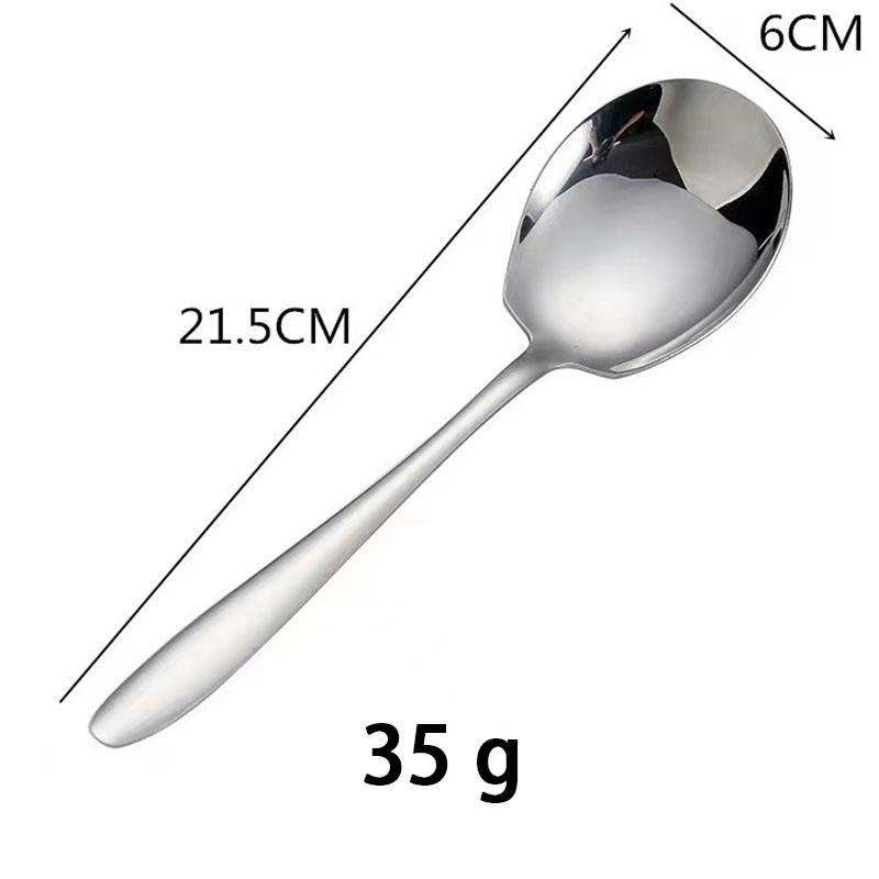 Big Head Stainless Steel Round Spoon Large Size Dining Spoon Stirring Dessert Spoons for Kitchen Tool Dishwasher Washable Tools
