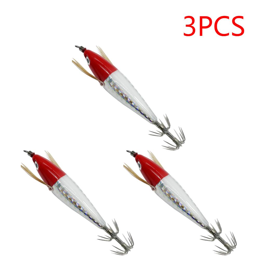 3/2/1PCS 5.5g Laser Luminous Floating Horizontal Wood Shrimp Egi Lure Squid Jigging Shrimp Hook Octopus Cuttlefish Fishing Baits