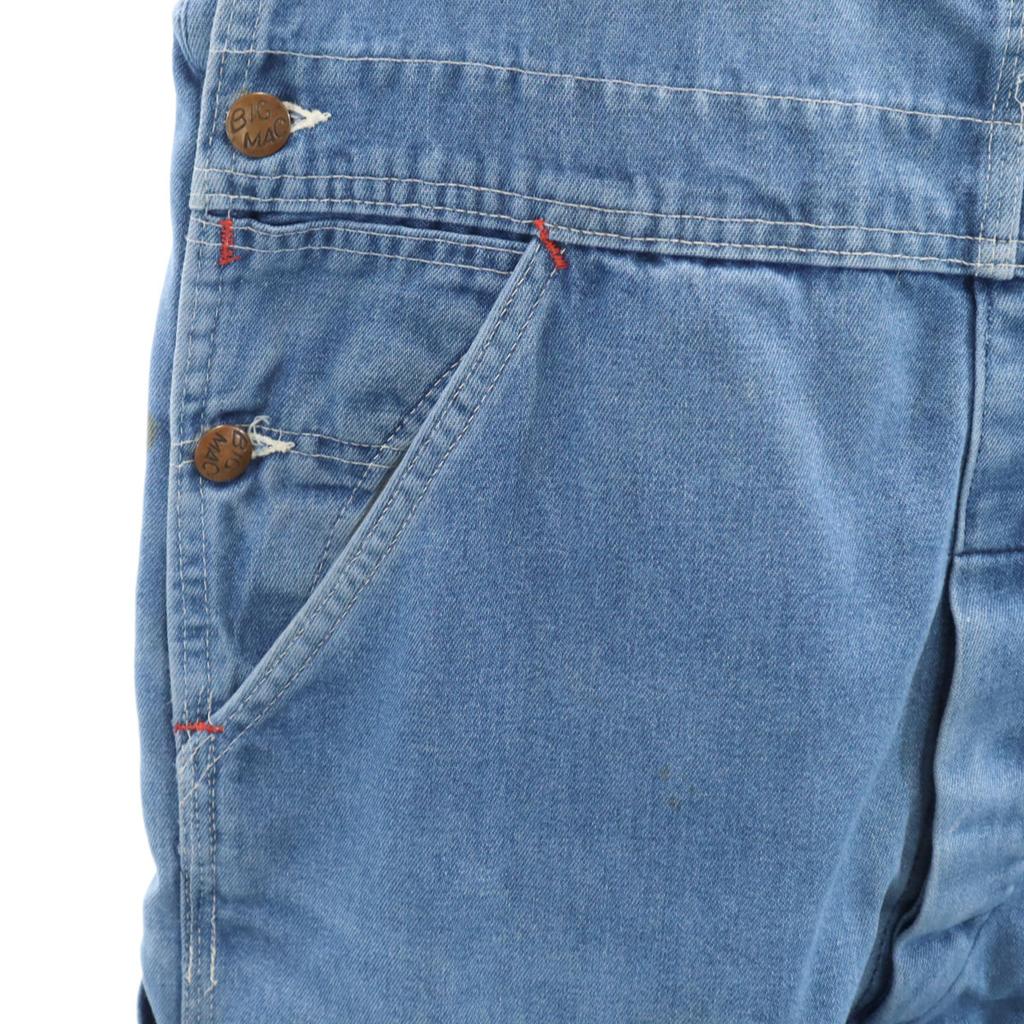 BIG MAC 70s Made In USA Vintage Denim Overall Wash Blue Painter Men's Used