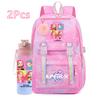 2Pcs/set K-pop Printed Backpack with 750Ml Water Bottler for Teenager Girl Boy Bookbag Kid Gift Large Capacity waterproof Travel Bag Mochila