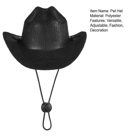 Pet Hat Fashion Western Style Dogs Cowboy Hat Adjustable Cats Headwear Cosplay Outfit Prop Pet Supplies