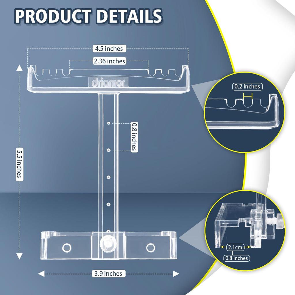Driamor Aquarium Light Stand, Acrylic Stand, Height Adjustable, Aquarium Light Lift, Aquarium LED Light Holder