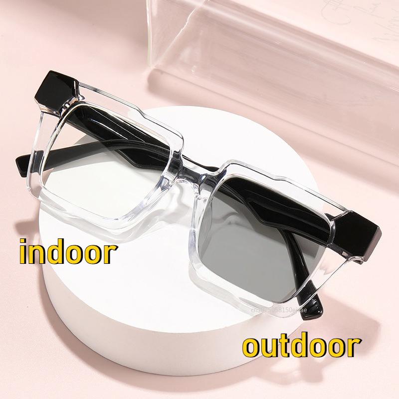 Vintage Photochromic Myopia Glasses Tortoiseshell Square Glasses Women Men Oversized Large Myopia Glasses  Miopes 0 To -4.0
