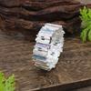 New enamel color hollow geometric elastic bracelet women's fashion high sense irregular line bracelet