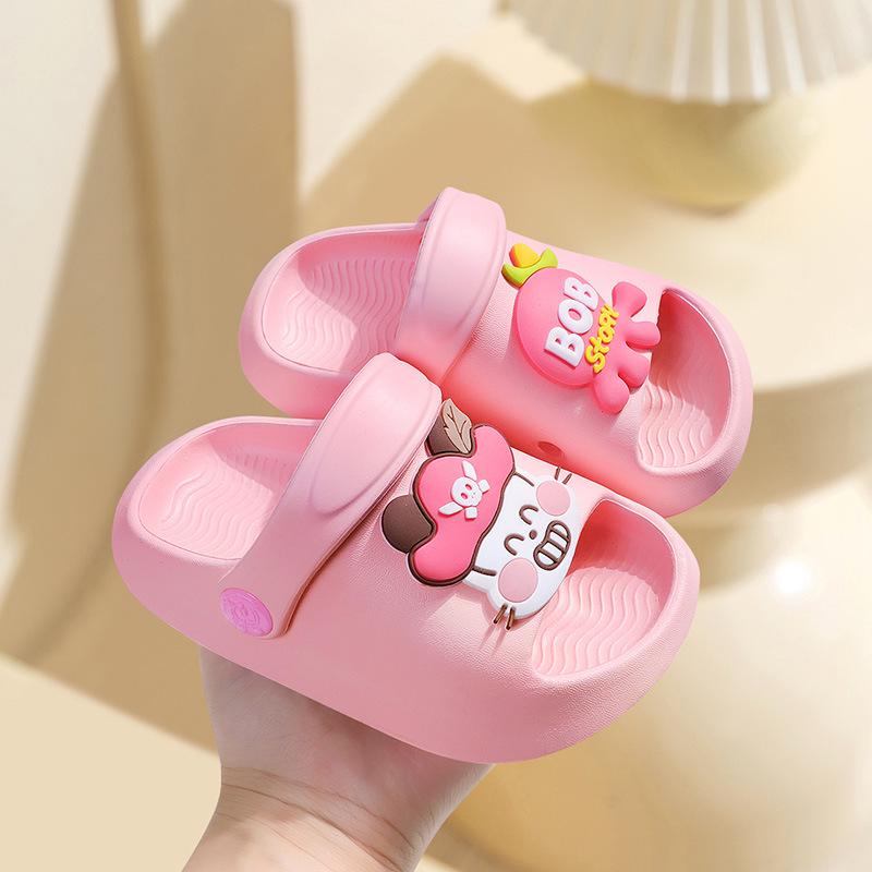 Babu Dou Lightweight EVA Sole Slippers for 1-5 Year Old Boys and Girls - Cute Two-Wear Design for Kindergarten