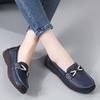 Women Simple Gold Loafers Leather Driving Moccasins Comfort Flats Black Casual Slip On Plus Size Black Shoes