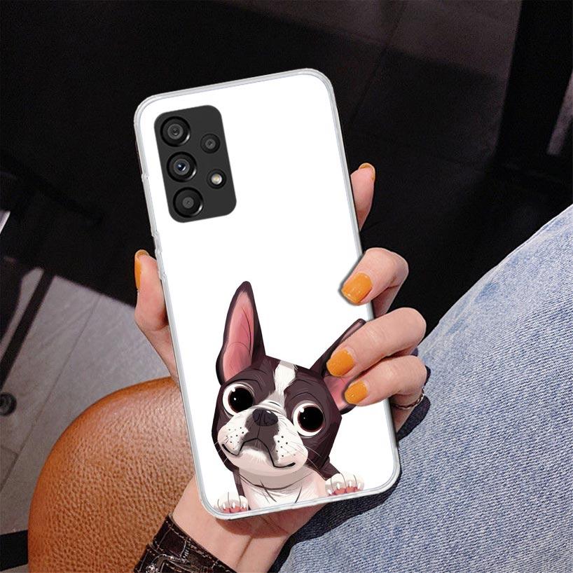 Pug Dog French Bulldog Phnoe Case for Samsung Galaxy A17 A37 A57 A16 A26 A36 A56 A15 A14 A13 A55 A54 A53 A35 A34 A33 A25 A24 A23