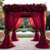 Sheer Chiffon Tulle Draping Fabric for Wedding Arch Backdrop, 3 Sets of Ceremony Party Curtain Decor and Home Drapery Supplies