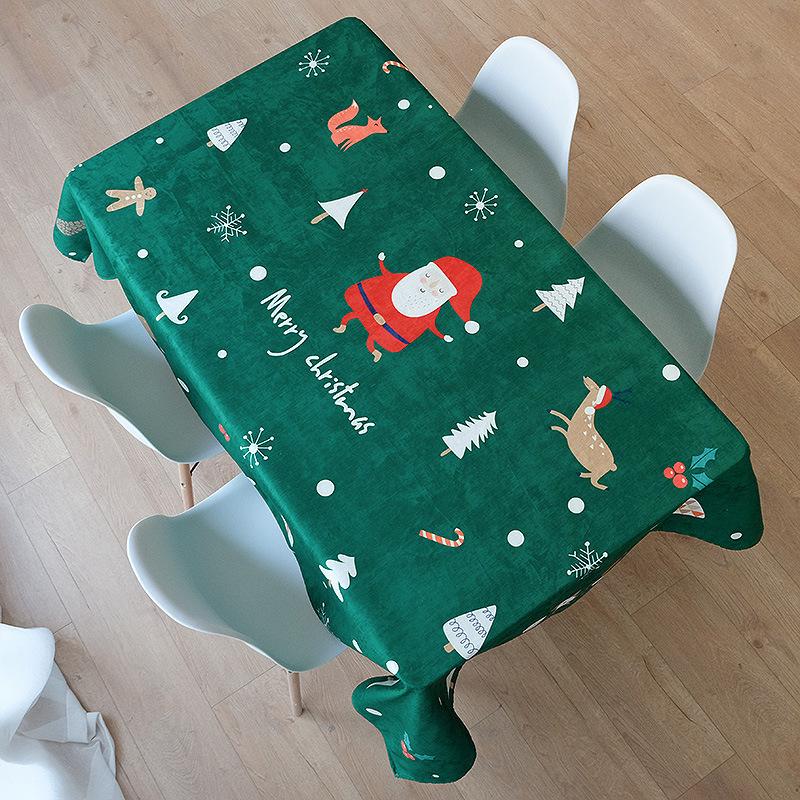 Novoroční dárek Vánoční série Vodotěsný Běžný ubrus na stůl Zesílený Obdélníkový Ubrus na jídelní stůl Ubrus na konferenční stolek