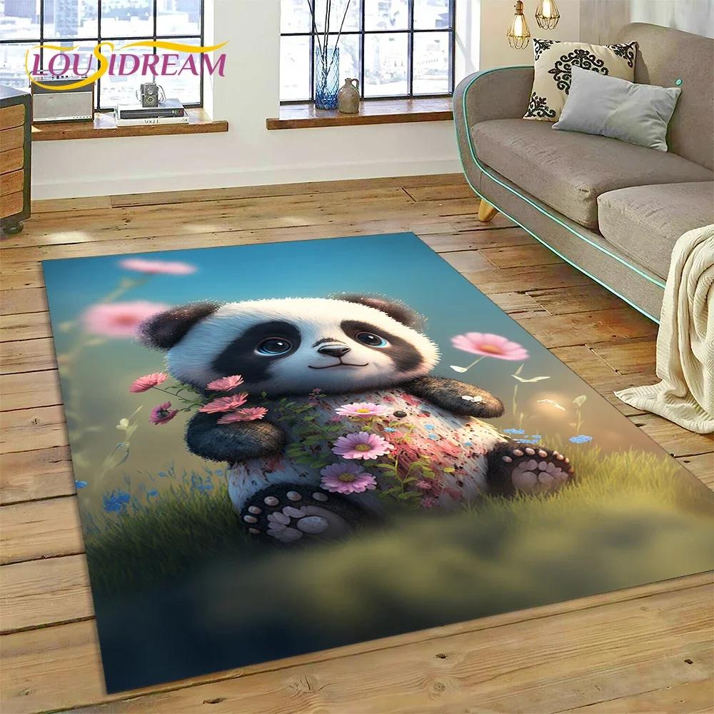 Cartoon Cute Panda Dream Animal 3D kobercový koberec do ložnice Obývací pokoj Domácí dekorace na pohovku, dětská hra Velká dekorační podložka na podlahu