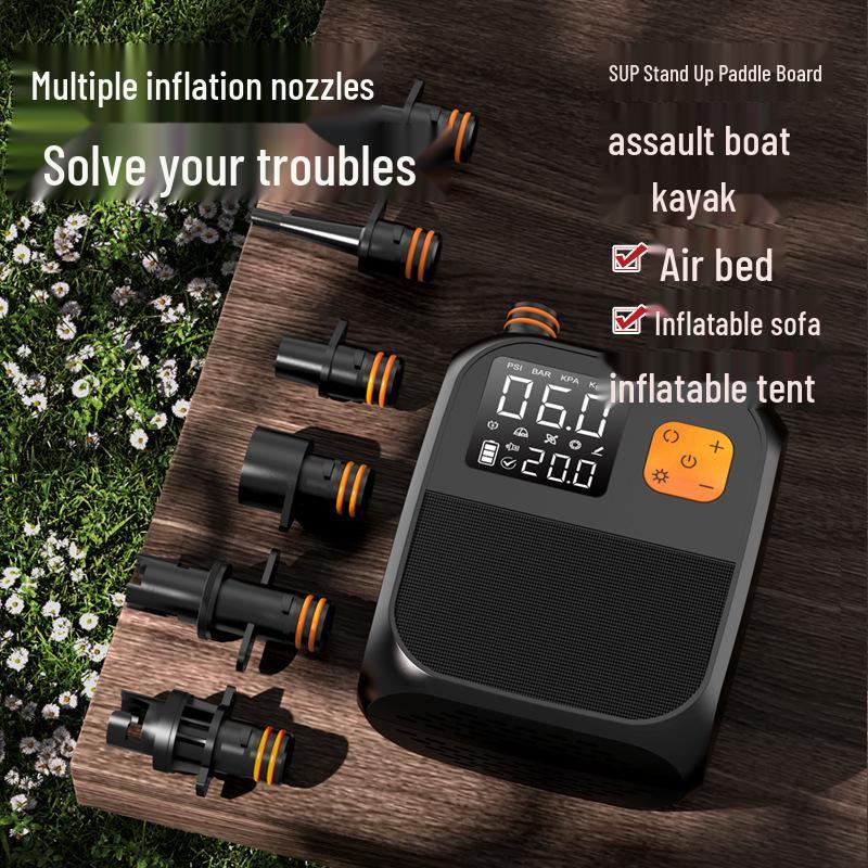 High-Pressure Electric Inflatable Pump for Car, Boat, Tent, Air Mattress, Kayak, SUP Paddle Board, and Floating Platform.