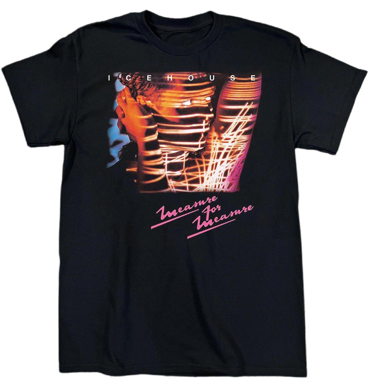 Vtg Icehouse Band Measure For Measure Cotton Black Full Size Unisex Shirt TR543 L
