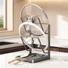 Sturdy Pot Lid Rack Pot Lid Holder with Drain Pan U-shaped Groove Kitchen Organizer Multifunctional Pot Lid Spoon Rack for Stove