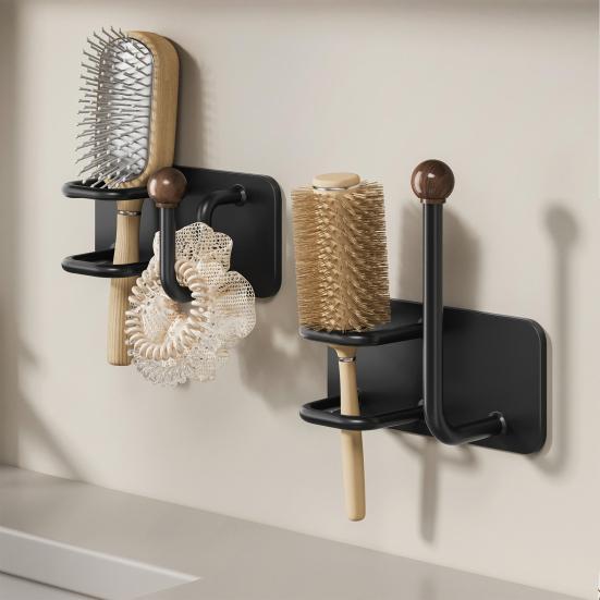 Držák na gumičky do vlasů, hřebenový držák, litinový, nerezavějící, vodotěsný, vertikální design, stojan pro uložení hřebenů a gumiček do vlasů, vlasové doplňky