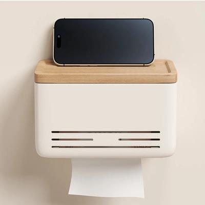 Nogal&Haya bañoImpermeable Montaje en Pared Soporte para Papel Higiénico Estante Tubo para Papel Higiénico Estante de Almacenamiento Caja de Almacenamiento Bandeja Estante