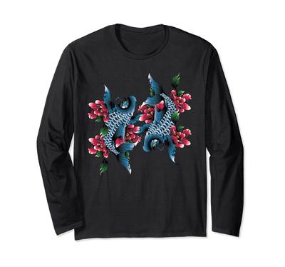 Koi Fish Cool Japanese Tattoo Jinri Japanese Koi Gift Long Sleeve T-Shirt
