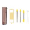 Collapsible Straw Stainless Steel Portable Easy To Clean Foldable Straw with Cleaning Brush for Home Office Outdoor
