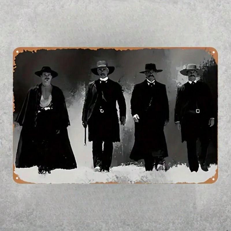 1 pc Retro Metal Wall Art Decor, Vintage Tin Sign for Office Living Room, 8x12 inches