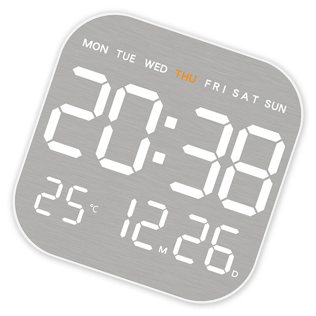 Metal LED Digital Alarm Clock Featuring 12/24 Hour Format and DST Function Powered By Type C or Battery