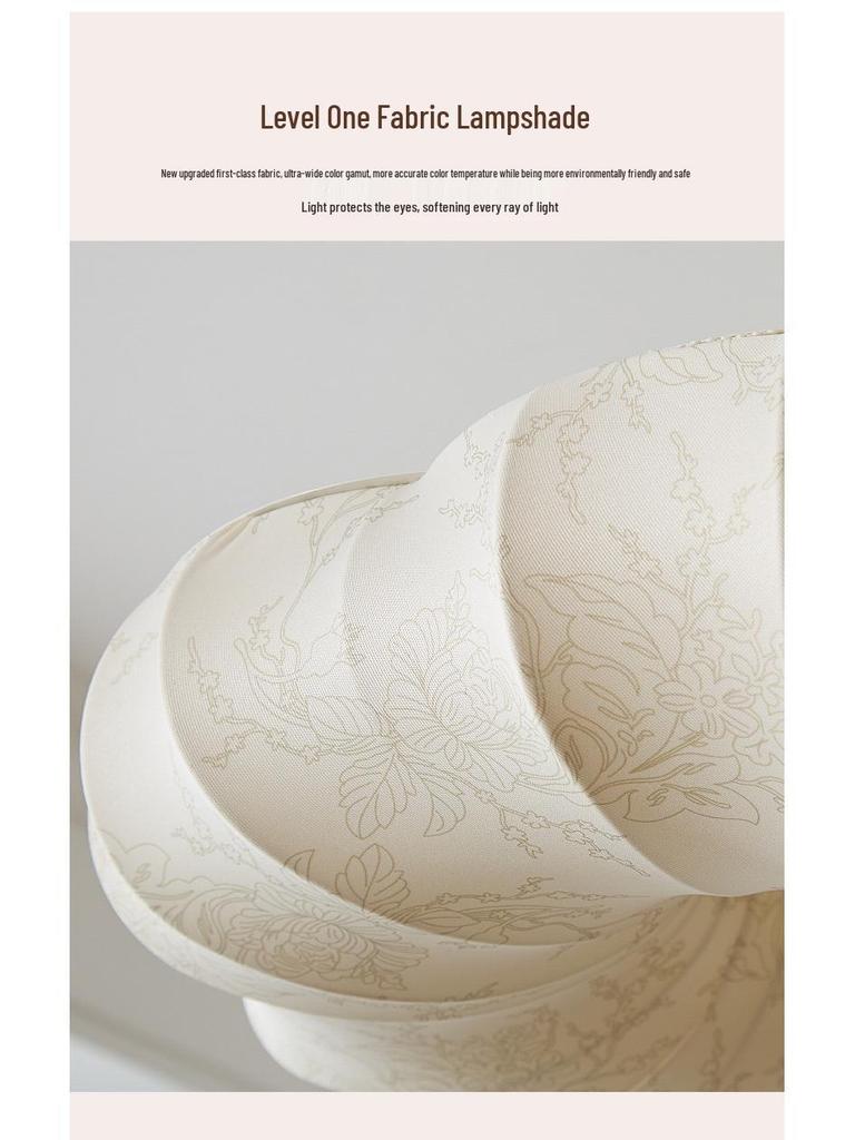 Chinese Fabric Pendant Light for Bedroom or Study - Solid Wood Pattern, Eye-Protecting Ceiling Light for Restaurant.