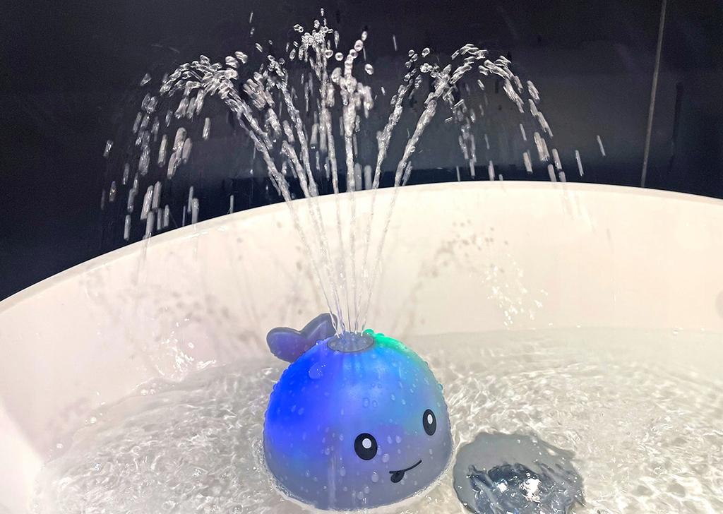 Bath Fountain Squirting Whale LED Light Up Bathtub Toy Water