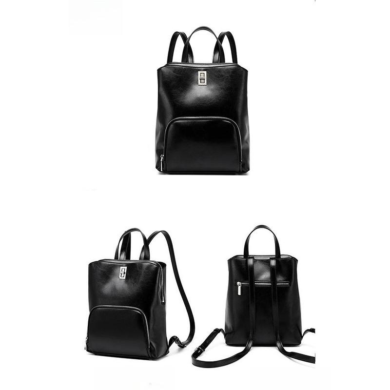 Top-grain Cowhide Hand-held Travel Bag Genuine Leather Large-capacity Simple Commuting Bag Retro Cowhide Backpack