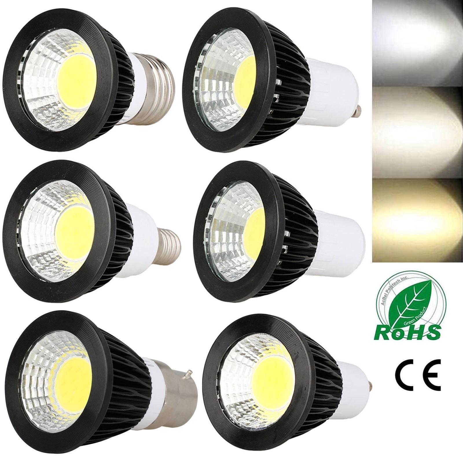 

6W 9W 12W COB Светодиодная лампа E27 E14 GU10 GU5.3 Down Lamp AC85-265V Супер яркость