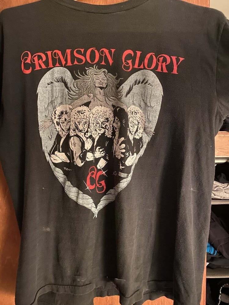 

Crimson Glory Angels of War 1987 short sleeve black Cotton Tshirt Unisex T-Shirt L