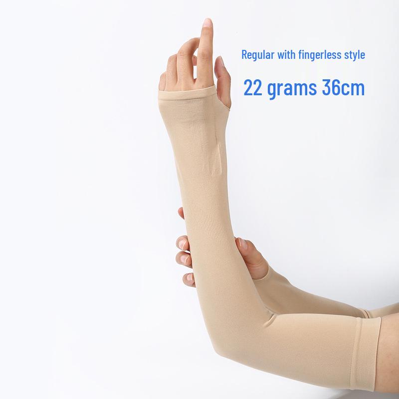 Custom UV Protection Ice Silk Arm Sleeves for Men & Women – Long, Solid Color, Summer Outdoor Wear