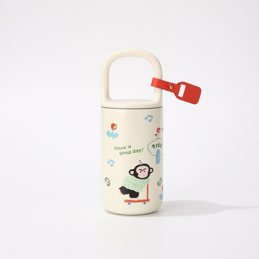 Portable Kitten Thermos Cup Lock Cup 316 Stainless Steel High Value Handle Coffee Pot Ins Girls Thermos Cup