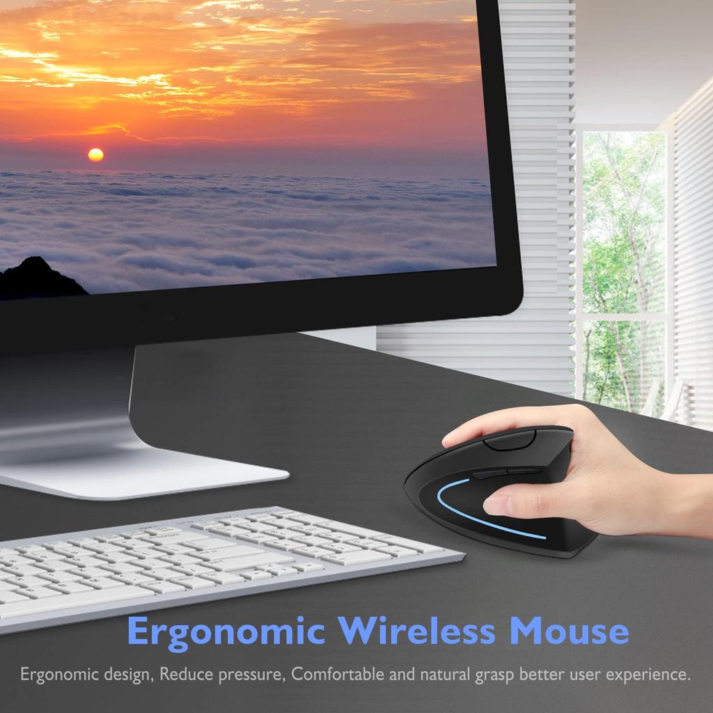 Neises Ergonomic Bluetooth Mouse for MacBook MacBook and Laptops Rechargeable Wireless Mouse iPad, Air, Mac, Pro, Mini, iMac, -