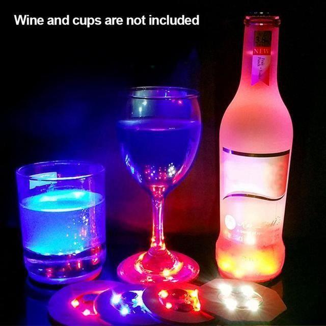 Coaster - YWEI - Mini LED Light-up - Bottle Stickers - Christmas Decoration - Bar