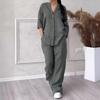 Nieuwe Dames 2-delige Set, Losse Broek met Hoge Taille, Polyestervezelstof, Effen Kleur, Strapless, Gemiddelde Elasticiteit, Elegante Stijl