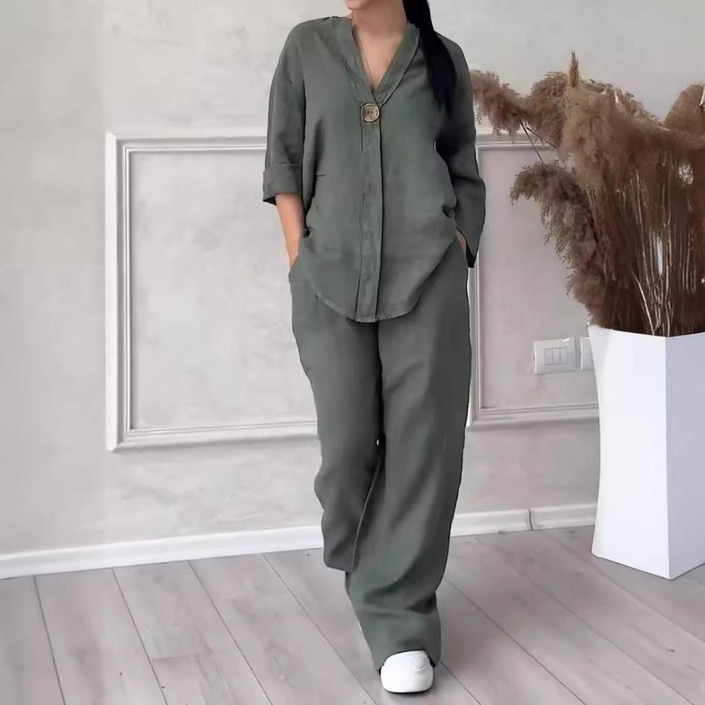 Nieuwe Dames 2-delige Set, Losse Broek met Hoge Taille, Polyestervezelstof, Effen Kleur, Strapless, Gemiddelde Elasticiteit, Elegante Stijl
