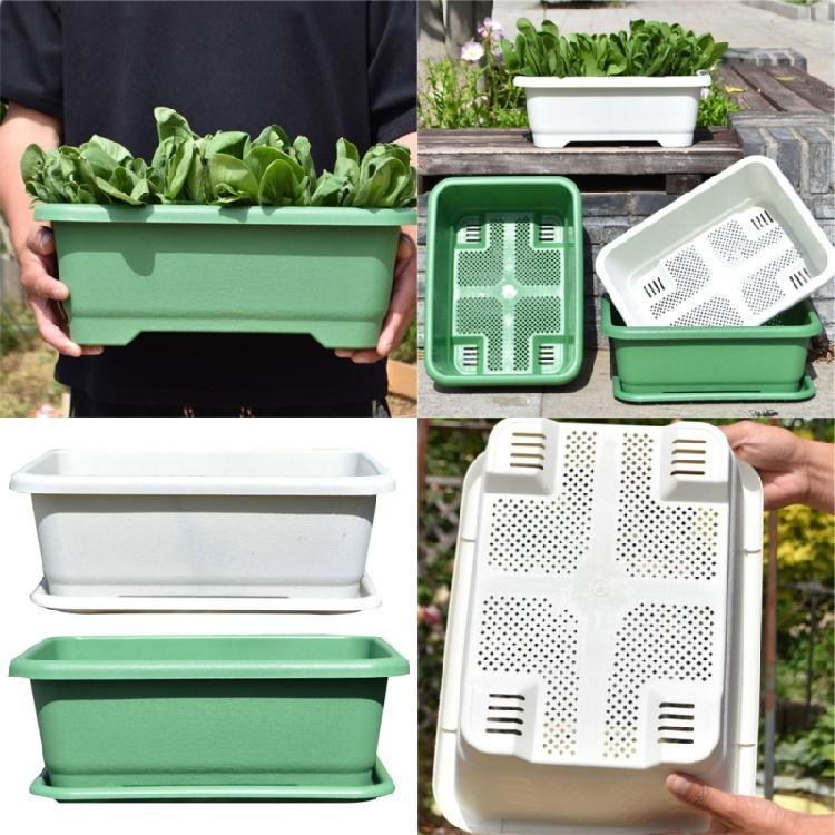 Heavy Duty Spacious Rectangular Planting Container High Durability Plastic Materials Ideal for Balcony Garden Vegetables