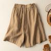 Shorts Women Summer Loose Button Waist Wide Leg Pants Women Korean Version Loose Plus Size Casual Five Quarter Pants