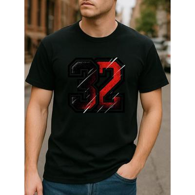 Europäische Größen Cool Größe 32 Herren Freizeit Sport Top | Bequem und Atmungsaktiv, Kurzärmelig, Rundhalsausschnitt, Mittlere Dehnbarkeit, Bedrucktes Muster