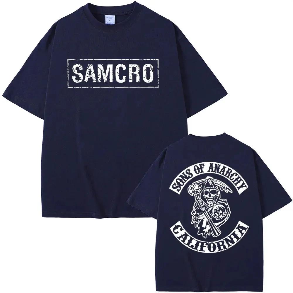 Sons of Anarchy SAMCRO Print T-shirt UnisexTrend Hip Hop Rock Oversized Short Sleeve Tee Summer Cotton T Shirts Clothes Tops