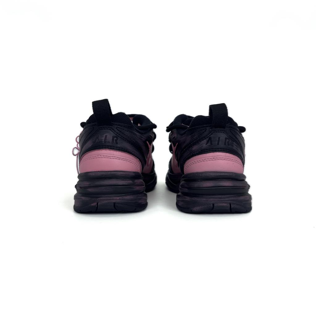 Nike Air Monarch 4 Slip Resistant, Abrasion Resistant, Lightweight Low Top Chunky Sneakers Unisex Black Pink 415445-001(Team502-)
