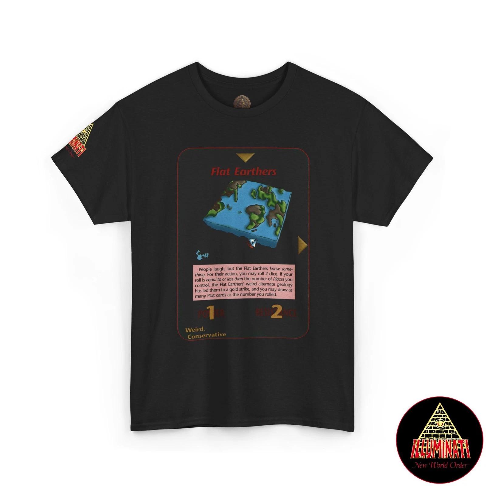 

Flat Earthers Shirt, Illuminati Card Game T shirt, Steve Jackson Games NWO Tee 3XL