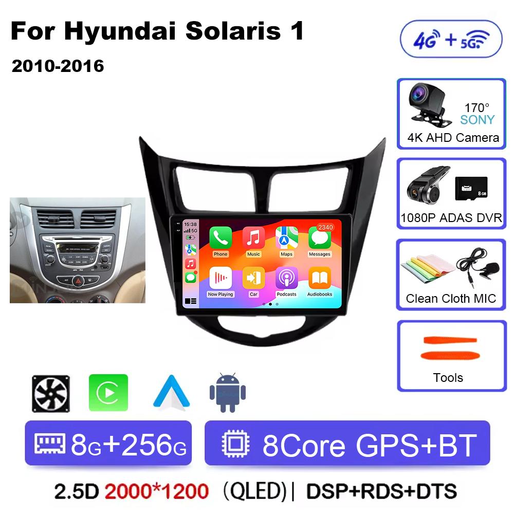 Android 14 Pentru Hyundai Solaris Verna Accent 1 2010-2016 Qualcomm Radio Auto Navigație GPS Carplay Multimedia Video Player Audio