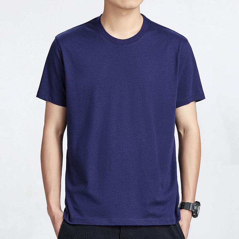 Men's Slim Fit Summer T-Shirt - Plain Color, Round Neck, Short Sleeve Fashion Trend